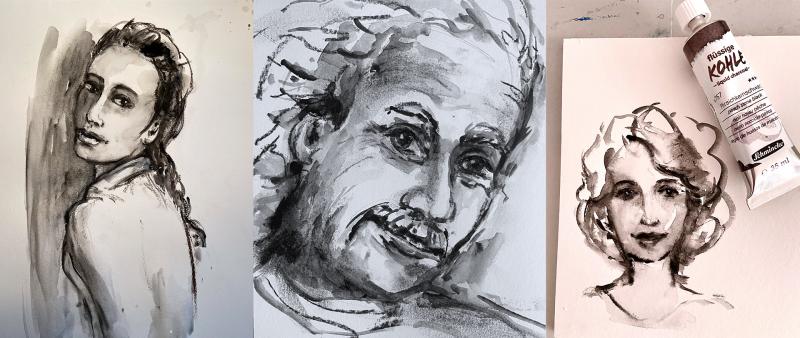 After Work: Portraits mit flüssiger Kohle - von der Zeichnung zur Malerei