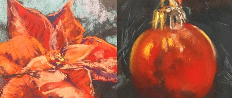 After Work: Weihnachtsstern und Christbaumkugel in Pastell