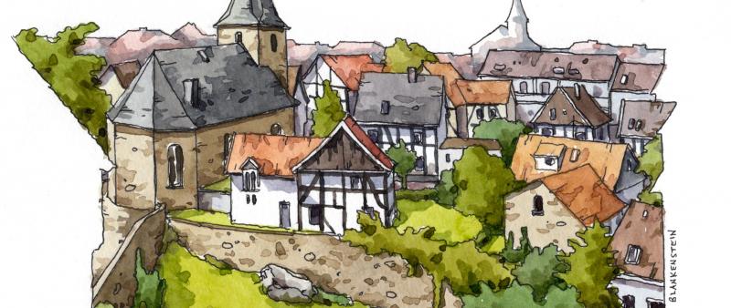 Spannende Stadtansichten in Aquarell und Tinte