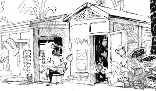 Urban Sketching – schwarz auf weiß
