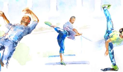 After Work: Figur in Bewegung in Aquarell