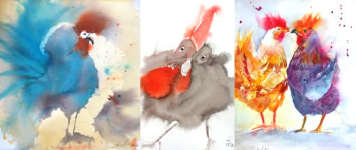 After Work: Das Charakterhuhn - und das experimentelle Aquarell